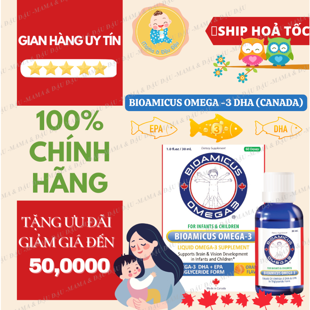 [Date 2026][Chính Hãng][Canada] Bioamicus OMEGA-3 vị cam bổ sung DHA ...
