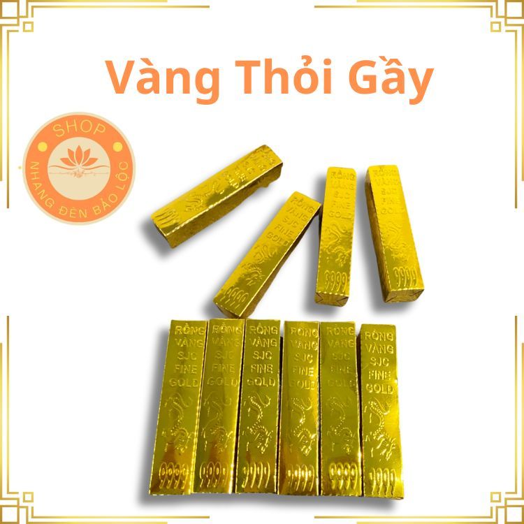 Vàng Thỏi Dài 9999 (Vàng Gầy) Thờ Cúng-Nhang Đèn Bảo Lộc