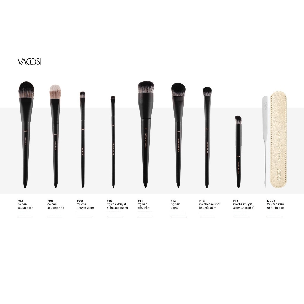 Cọ Tán Kem Nền, Kem Che Khuyết Điểm Chuyên Dụng Cho MakeUp Artist Vacosi Foundation Brush