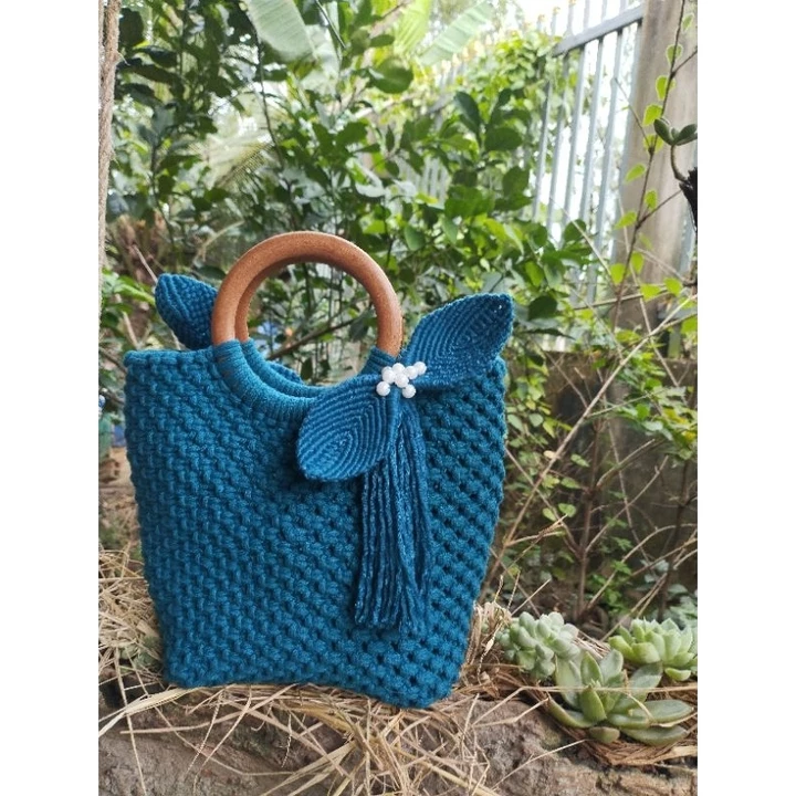 Túi xách thời trang_ túi xách thủ công handmade- Túi nữ du lịch- Túi cói- Túi dây dệt macrame- Sợi macrame – 3