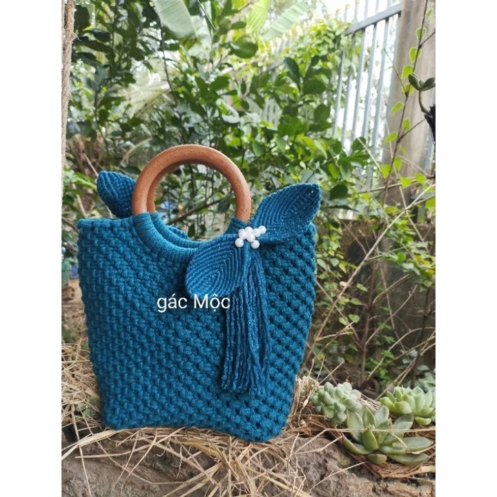 Túi xách thời trang_ túi xách thủ công handmade- Túi nữ du lịch- Túi cói- Túi dây dệt macrame- Sợi macrame – 5