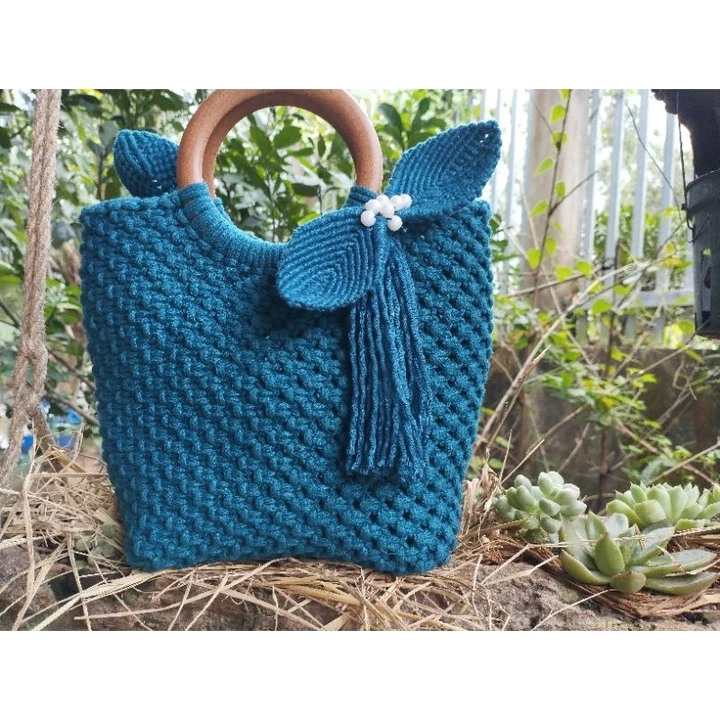 Túi xách thời trang_ túi xách thủ công handmade- Túi nữ du lịch- Túi cói- Túi dây dệt macrame- Sợi macrame – 7