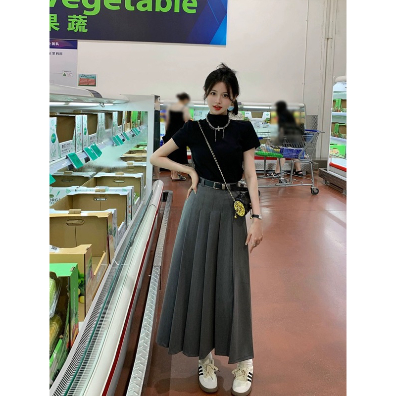 Chân Váy Xếp Ly Dáng Dài Maxi cực xinh chất liệu tuyết mưa giữ form cực đẹp