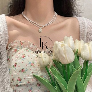 [🔥XƯỞNG SALE SẬP SÀN🔥] Vòng Cổ Choker Ngọc 2 Lớp Phong Cách Retro Cổ Điển Sang Trọng Đi Tiệc N232