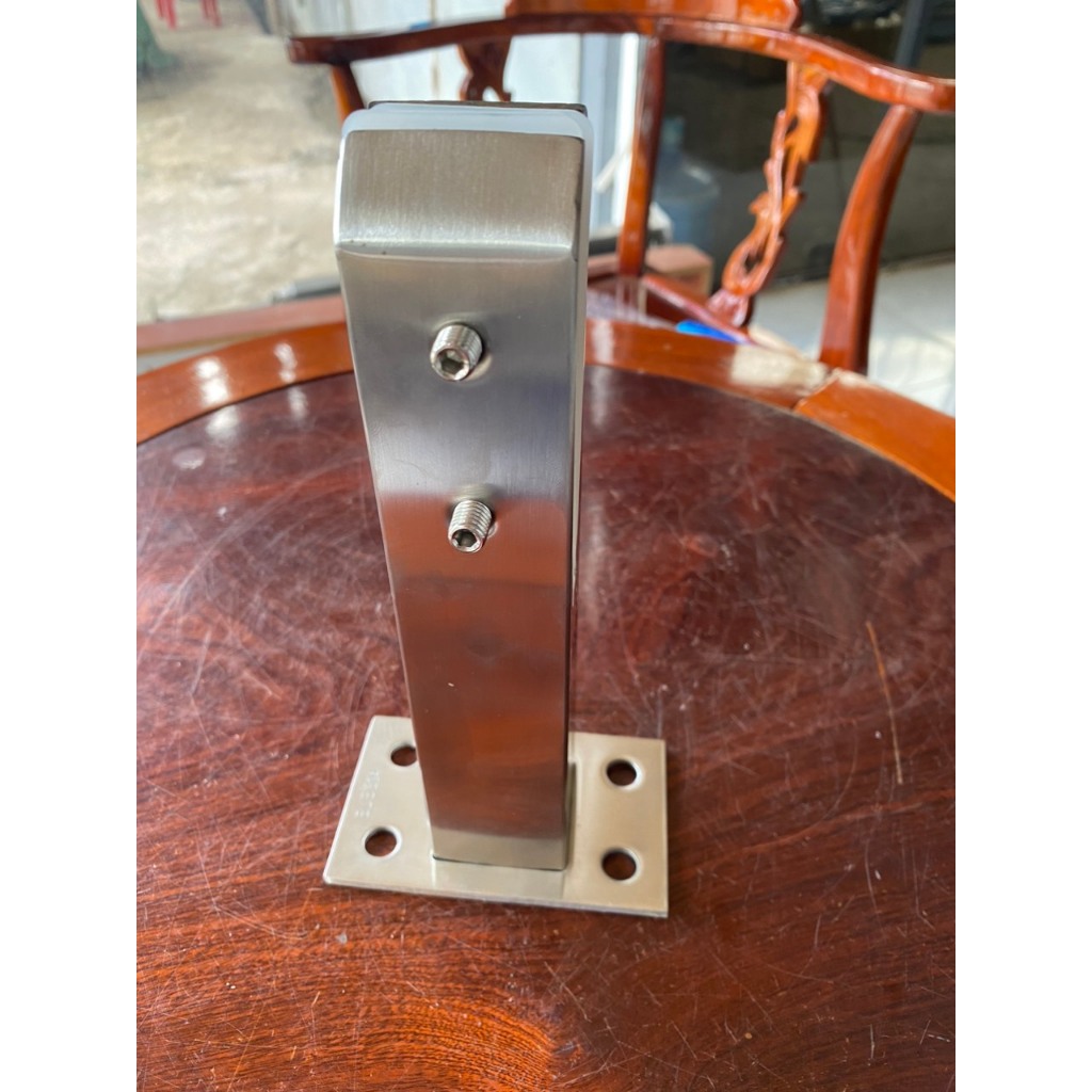 Trụ INOX 304 ngàm rỗng không khoan kính 8-12li dày 1li - trụ kẹp lan ...