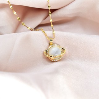 [🔥XƯỞNG SALE SẬP SÀN🔥] Dây Chuyền Mạ Vàng Đính Đá Mắt Mèo Phong Cách Hình Học Thời Trang N266