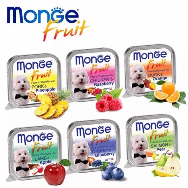 HÀNG MỚI VỀ - Pate Thức Ăn Ướt MONGE Nhiều Hương Vị Thơm Ngon Cho Chó 100g