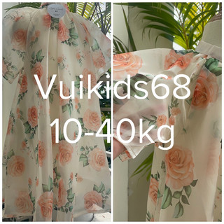 (Tết) Trang phục Tết, lễ hội cho bé. Đầm tơ lụa hoa hồng cam nút Ngọc siêu sang cho bé 10-40kg Sofia Candy