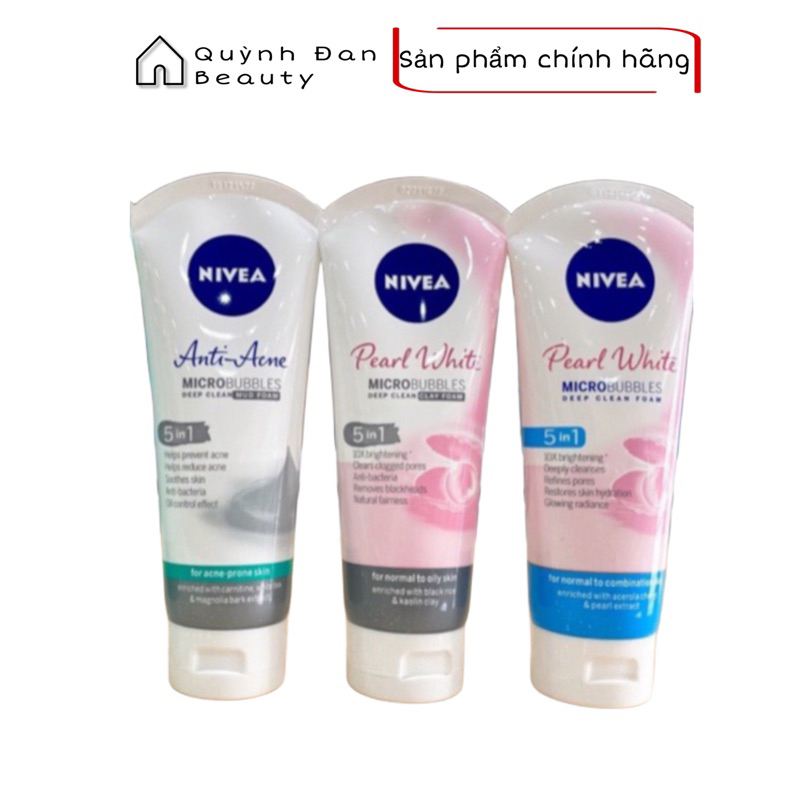 Sữa Rửa Mặt NIVEA Pearl Bright Dưỡng Sáng Da Ngọc Trai 100g