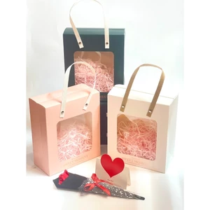 Set túi hộp Sweet mặt trong suốt (21cmx18cmx9cm) đựng quà tặng nhiều màu sắc