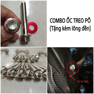 [TẶNG KÈM LÔNG ĐỀN] Combo ốc treo pô salaya cho mọi loại xe - DIAMOND SALAYA