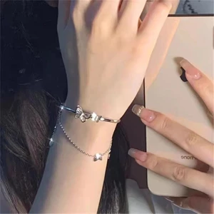 Vòng Tay 1CARA Hai Lớp Bằng Hợp Kim Hình Bướm Thời Trang Dành Cho Nữ