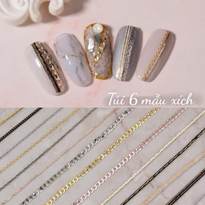 Túi 6 mẫu xích hỗn hợp trang trí móng