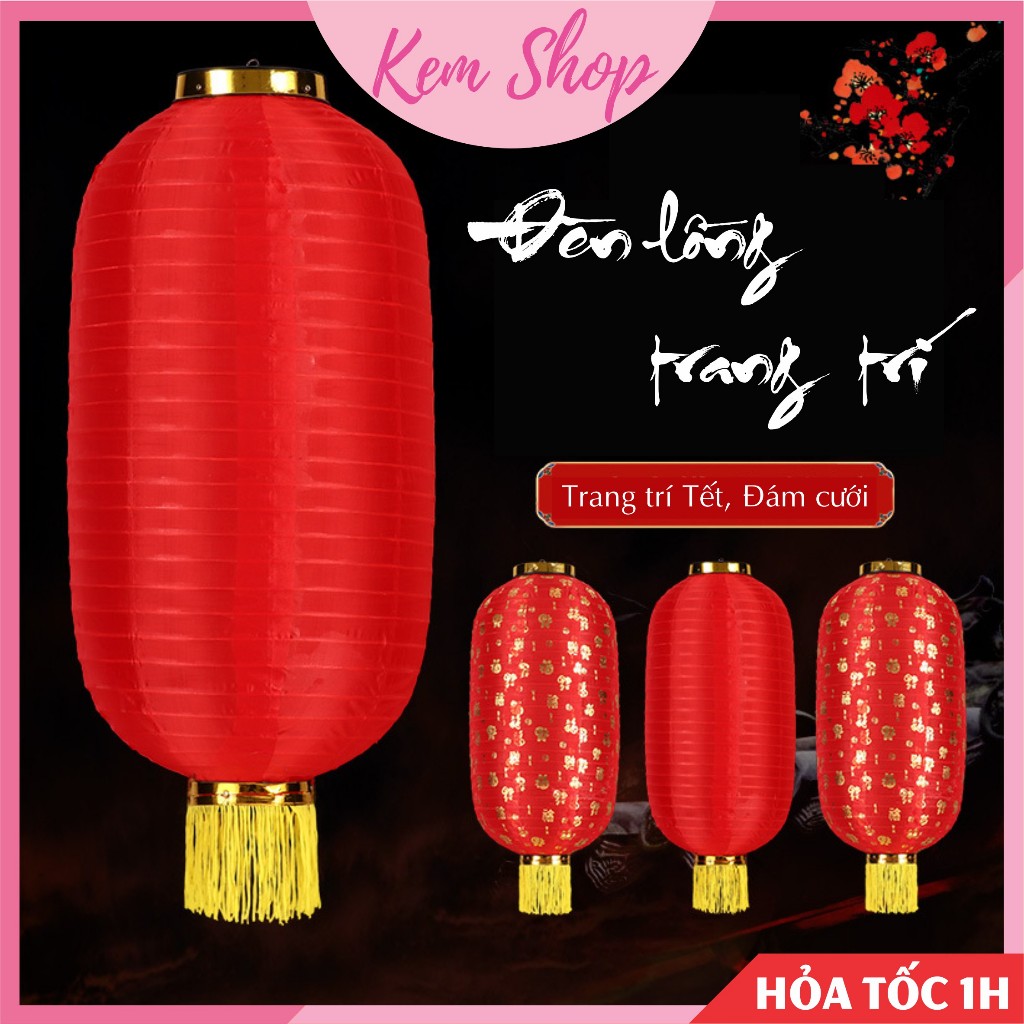 Đèn lồng hình trụ trang trí Tết, đám cưới, Trung thu - Kem Shop K369