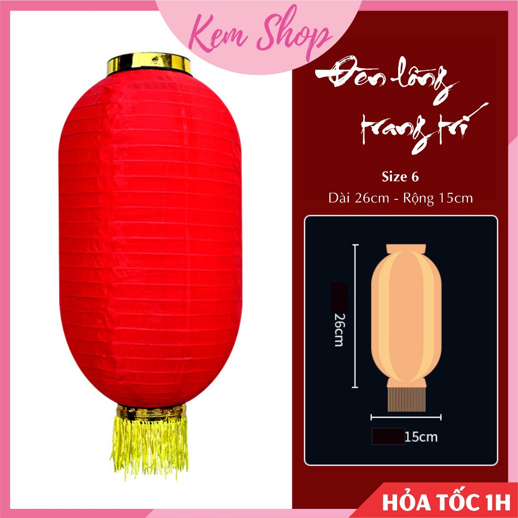 Đèn lồng hình trụ trang trí Tết, đám cưới, Trung thu - Kem Shop K369