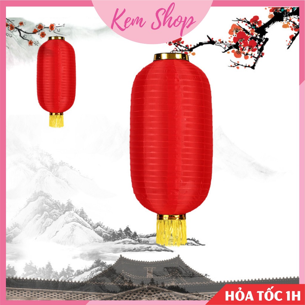 Đèn lồng hình trụ trang trí Tết, đám cưới, Trung thu - Kem Shop K369