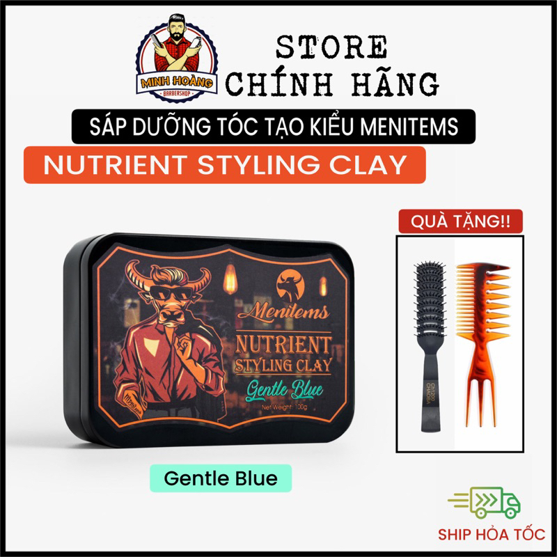 Sáp dưỡng tóc, sáp vuốt tóc Menitems Clay, Gentle Blue, trâu đỏ 50g ...
