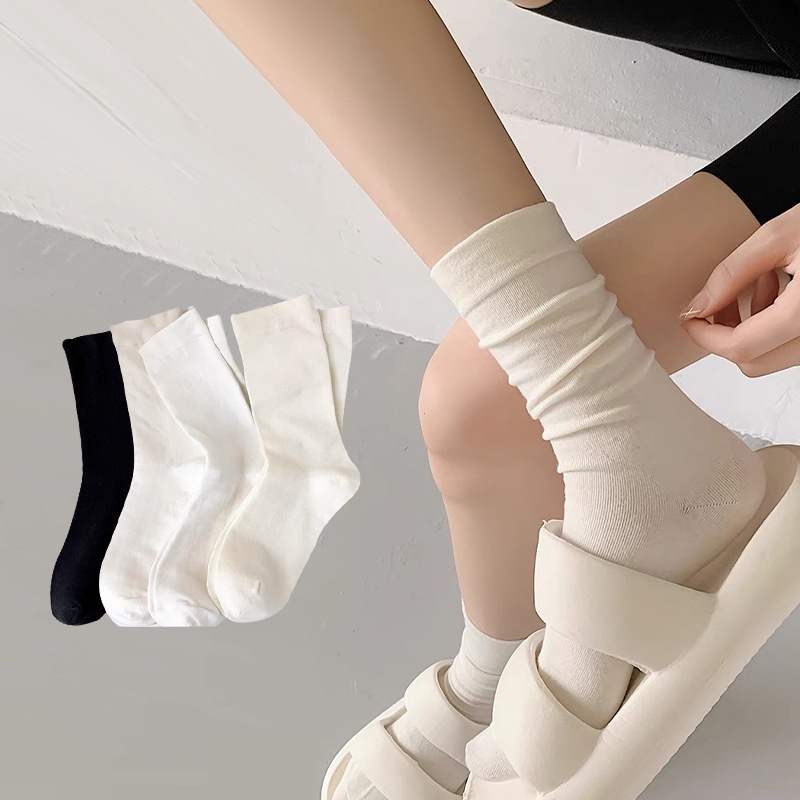 Tất nữ Trắng trơn cổ cao co dãn 4 chiều