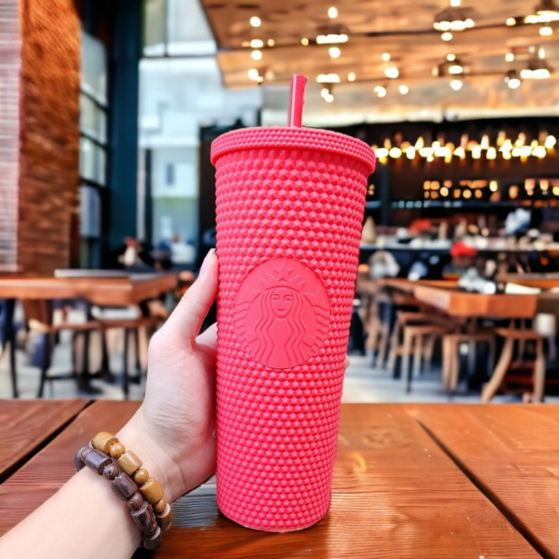 Ly giữ nhiệt lạnh 2-3h,cốc uống nước kim cương starbuck 2 lớp cao cấp tặng kèm túi trong