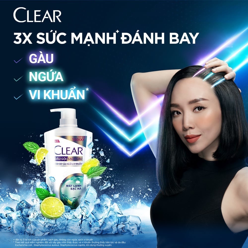 Dầu Gội Clear Sạch Gàu Mát Lạnh Bạc Hà 880G/1.4KG