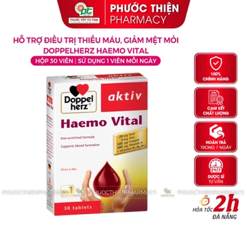 DoppelHerz Aktiv Haemo Vital Viên uống bổ máu, bổ sung sắt và vitamin, sắt cho bà bầu hộp 30 viên