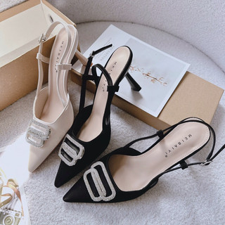 Giày Cao Gót Bích Mũi Dây Gài - Gót Nữ Thời Trang Mieo Shoes - Giày Cao Gót FULLBOX QC cao cấp G1184 G1185 G1199 G1200