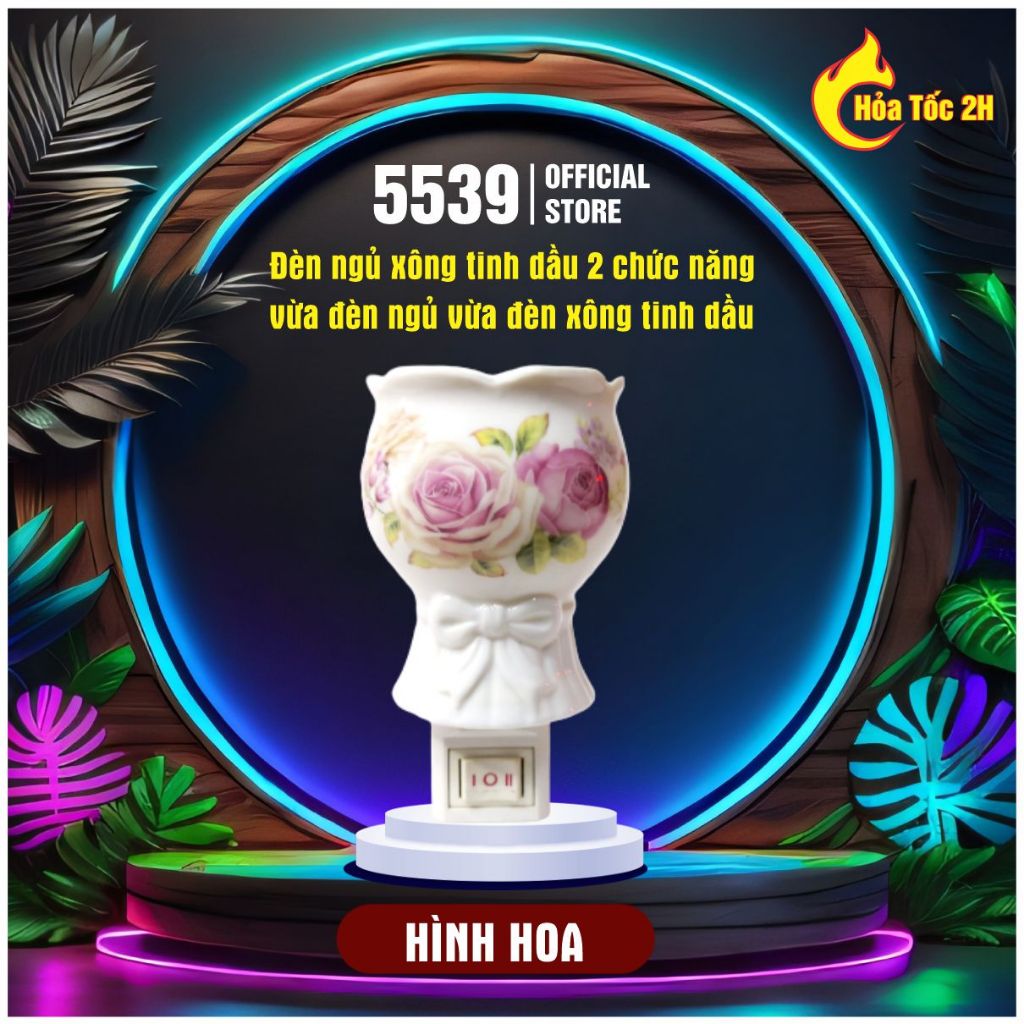 Đèn Ngủ Xông Tinh Dầu Cắm Tường 2 Trong 1