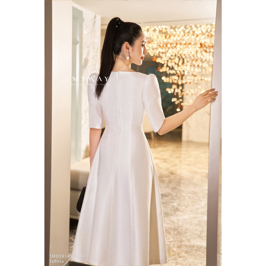 Ảnh Đầm Nữ Dự Tiệc MY WAY Đính Hoa Tay Lỡ Cao Cấp 5MD08146 3