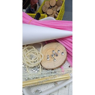 Đế gỗ 6-8 cm làm cây thông kẽm nhung QNshop Handmade