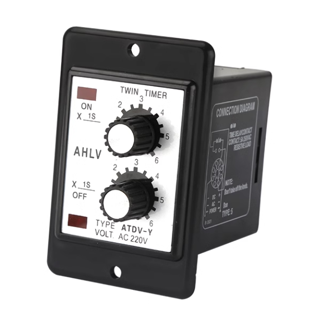 Công Tắc Thời Gian Timer Đôi Anly ATDV-Y kèm đế,timer đôi có tai, đồng ...
