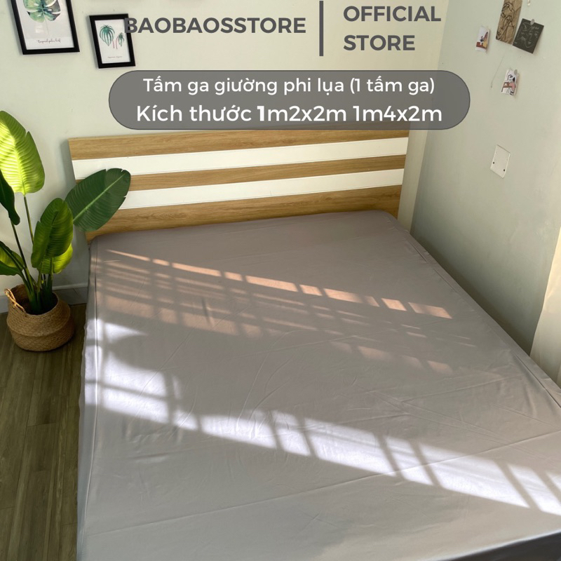 Ga giường phi lụa kích thước 1m2 1m4, drap giường phi lụa satin màu ...