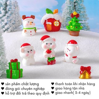 Mô Hình Giáng Sinh Tượng Ông Già Noel Cây Thông Mini Decor Quà Tặng Bạn Bè Người Yêu QT59