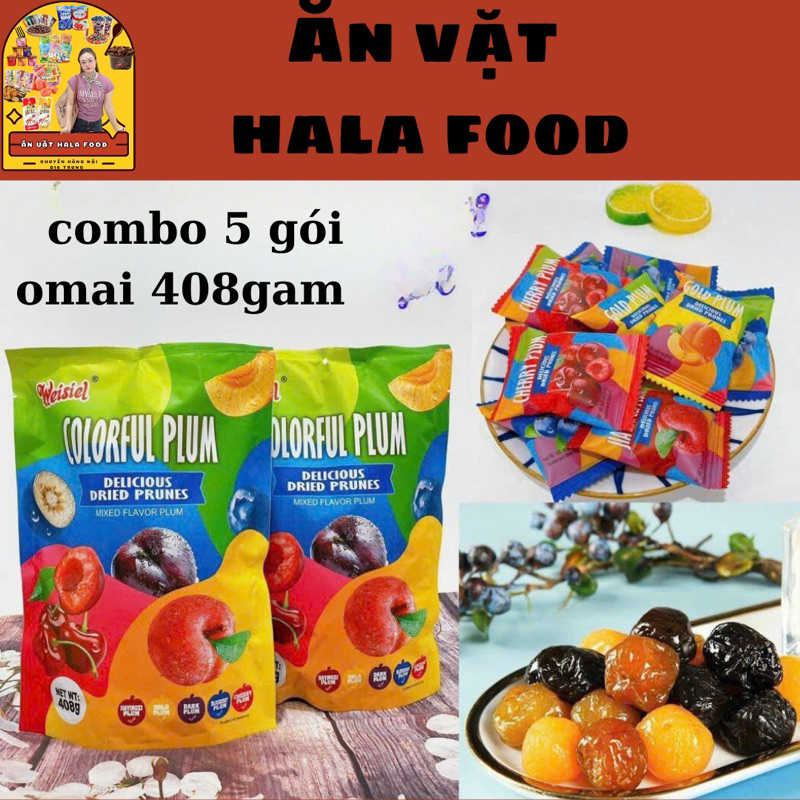 combo 5 gói omai mận mix 408gam