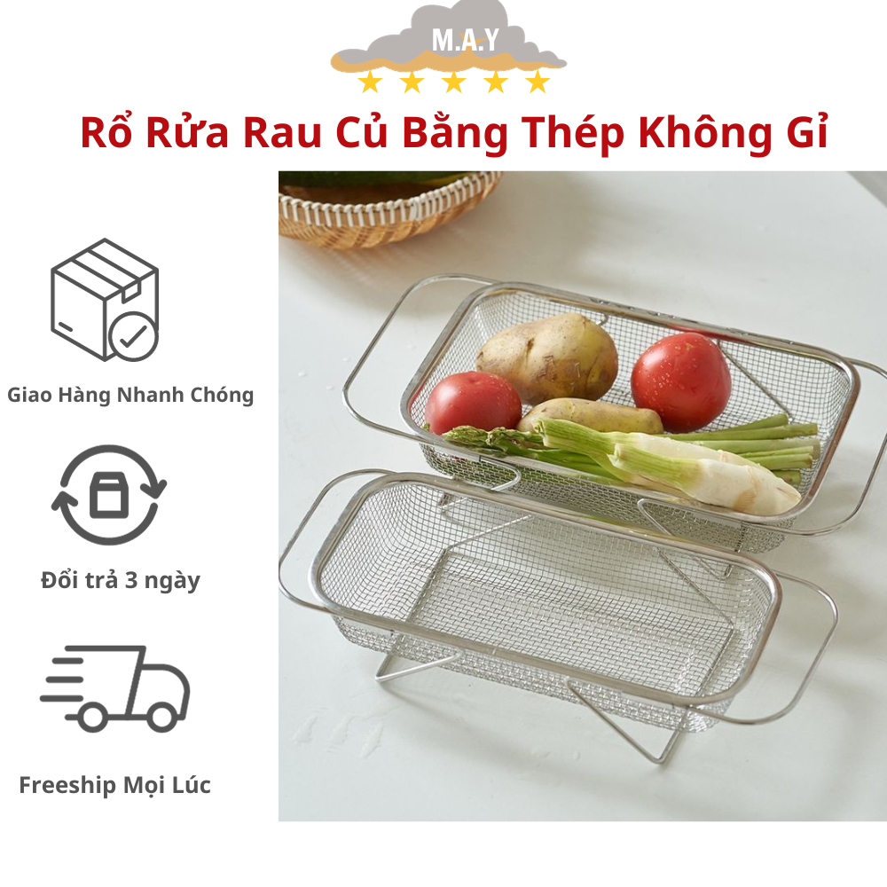 Rổ Rửa Rau Củ Quả Bằng Thép Không Gỉ Có Thể Thu Gọn, Giá Úp Chén Đĩa ...