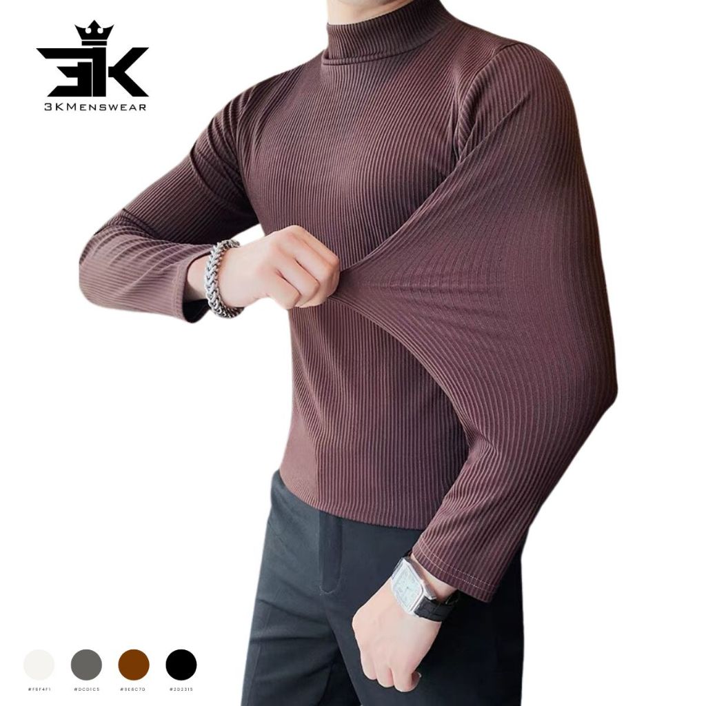 Áo thun nam, áo giữ nhiệt nam kẻ tăm tre 3Kmen co giãn 4 chiều bo tay from 40-80kg
