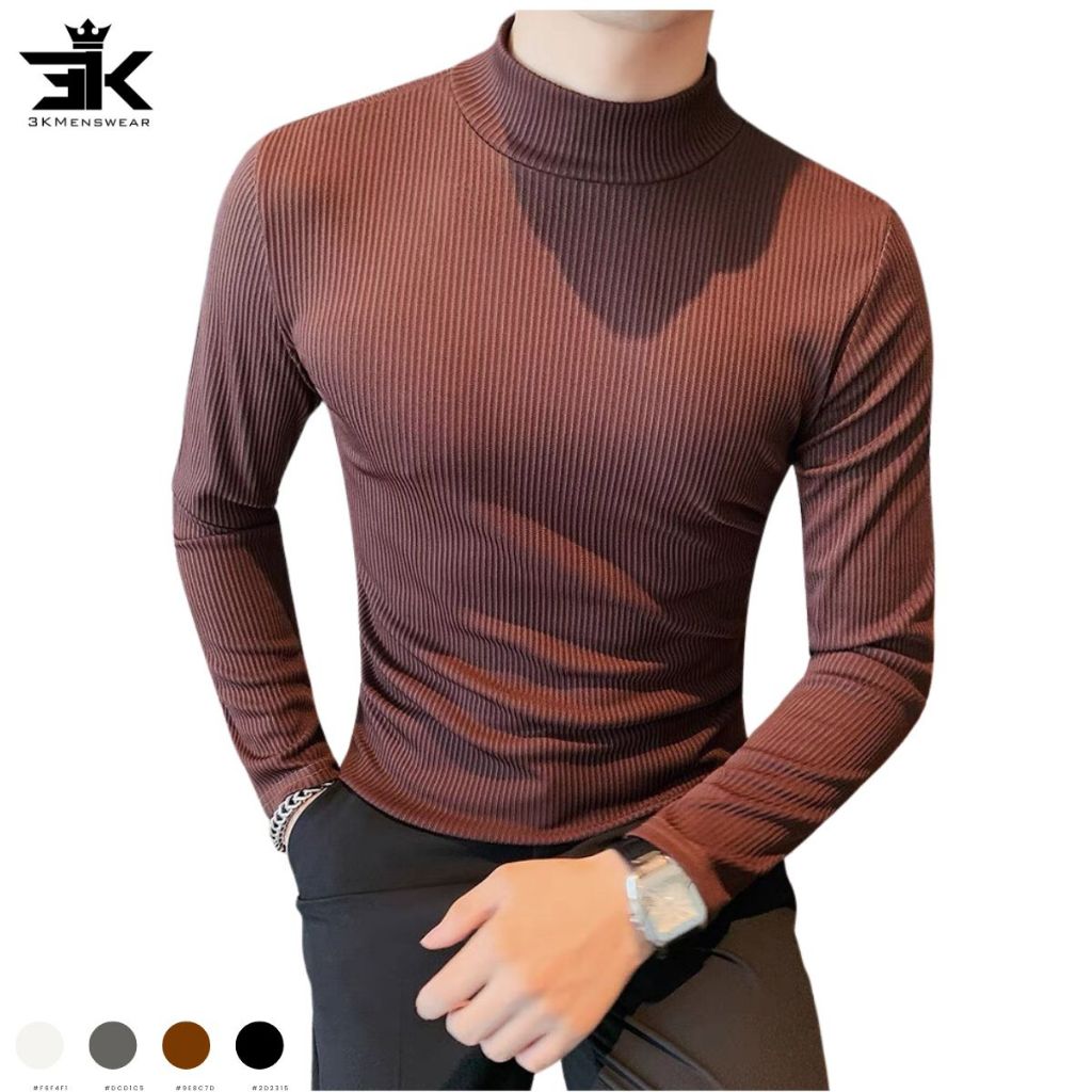 Áo thun nam, áo giữ nhiệt nam kẻ tăm tre 3Kmen co giãn 4 chiều bo tay from 40-80kg