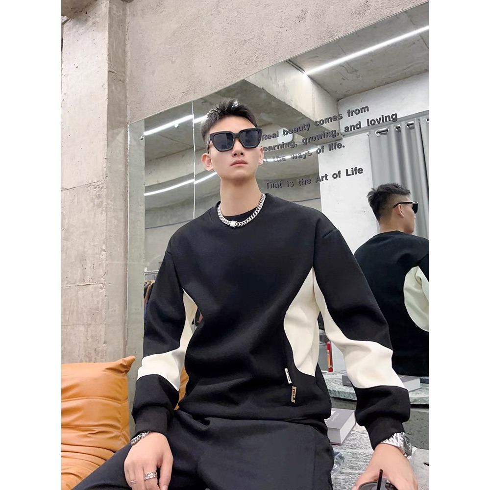 Áo nỉ sweater nam nữ phối sườn 3KMEN form chuẩn thoải mái chất nỉ dầy mịn