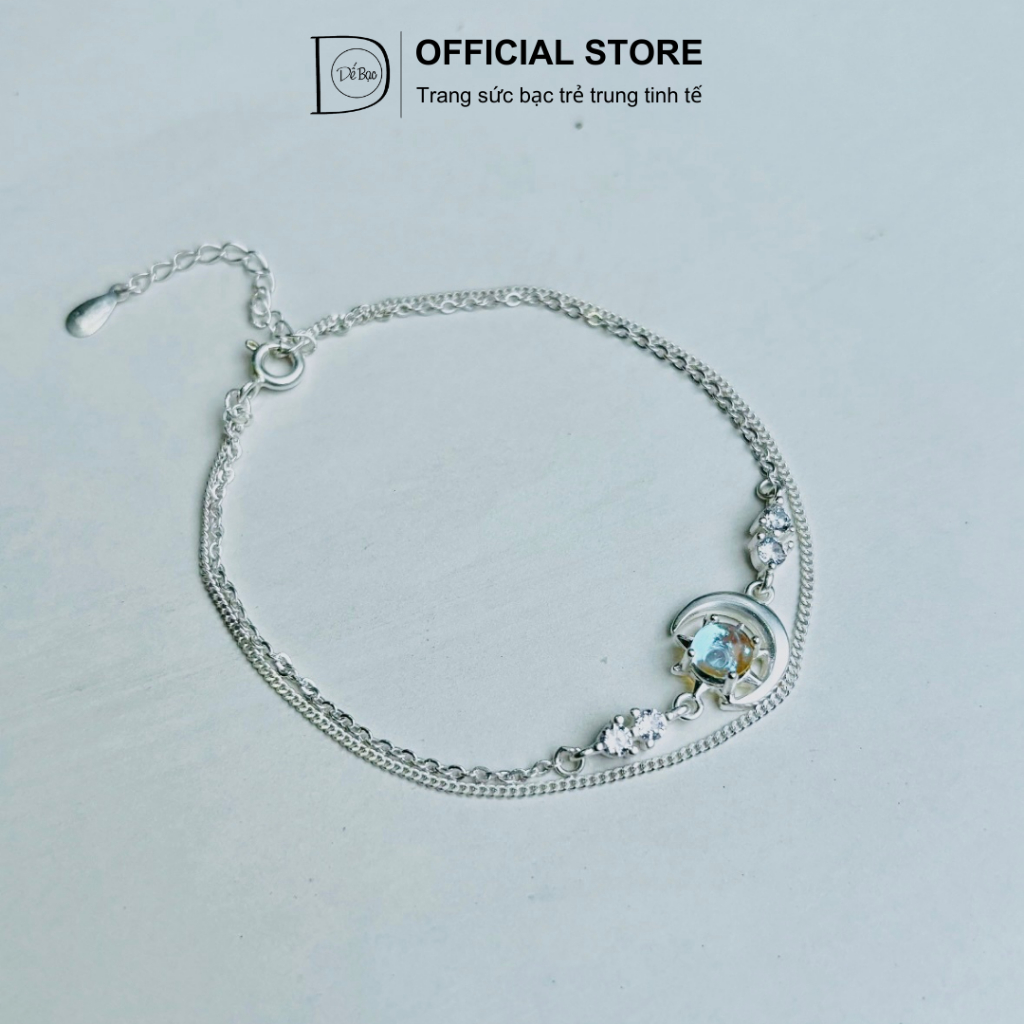 Ảnh Lắc tay bạc 925 dành cho nữ mix đá Moonstone xinh xắn Dế Bạc 2