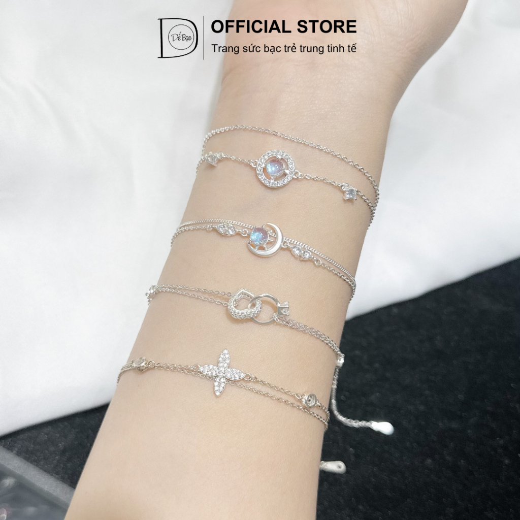 Ảnh Lắc tay bạc 925 dành cho nữ mix đá Moonstone xinh xắn Dế Bạc 1
