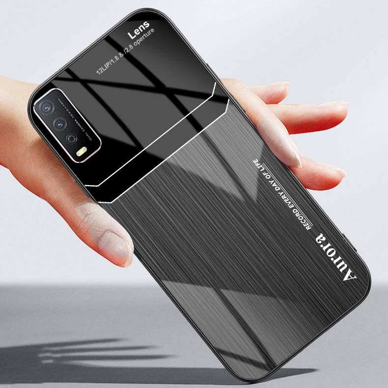 Ốp Lưng VIVO Y12S, Y20, Y20S Mặt Lưng Kính Cường Lực Sáng Bóng