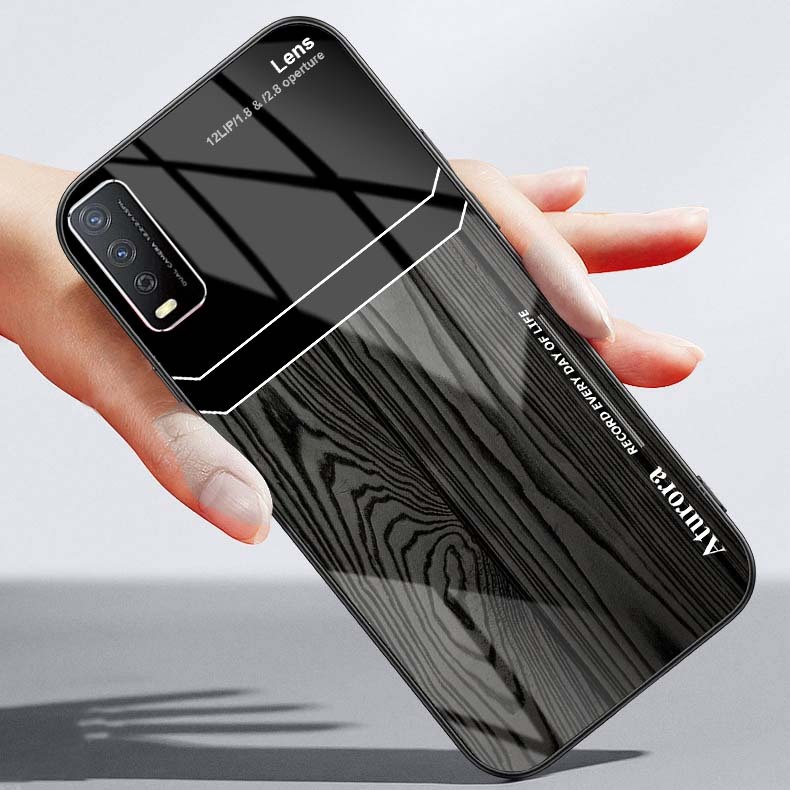 Ốp Lưng VIVO Y12S, Y20, Y20S Mặt Lưng Kính Cường Lực Sáng Bóng