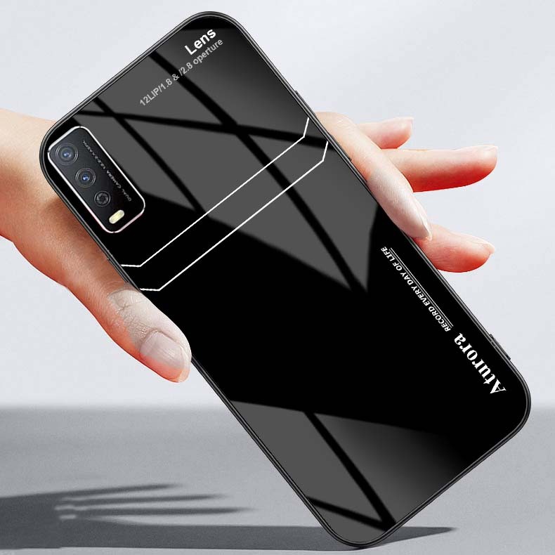 Ốp Lưng VIVO Y12S, Y20, Y20S Mặt Lưng Kính Cường Lực Sáng Bóng