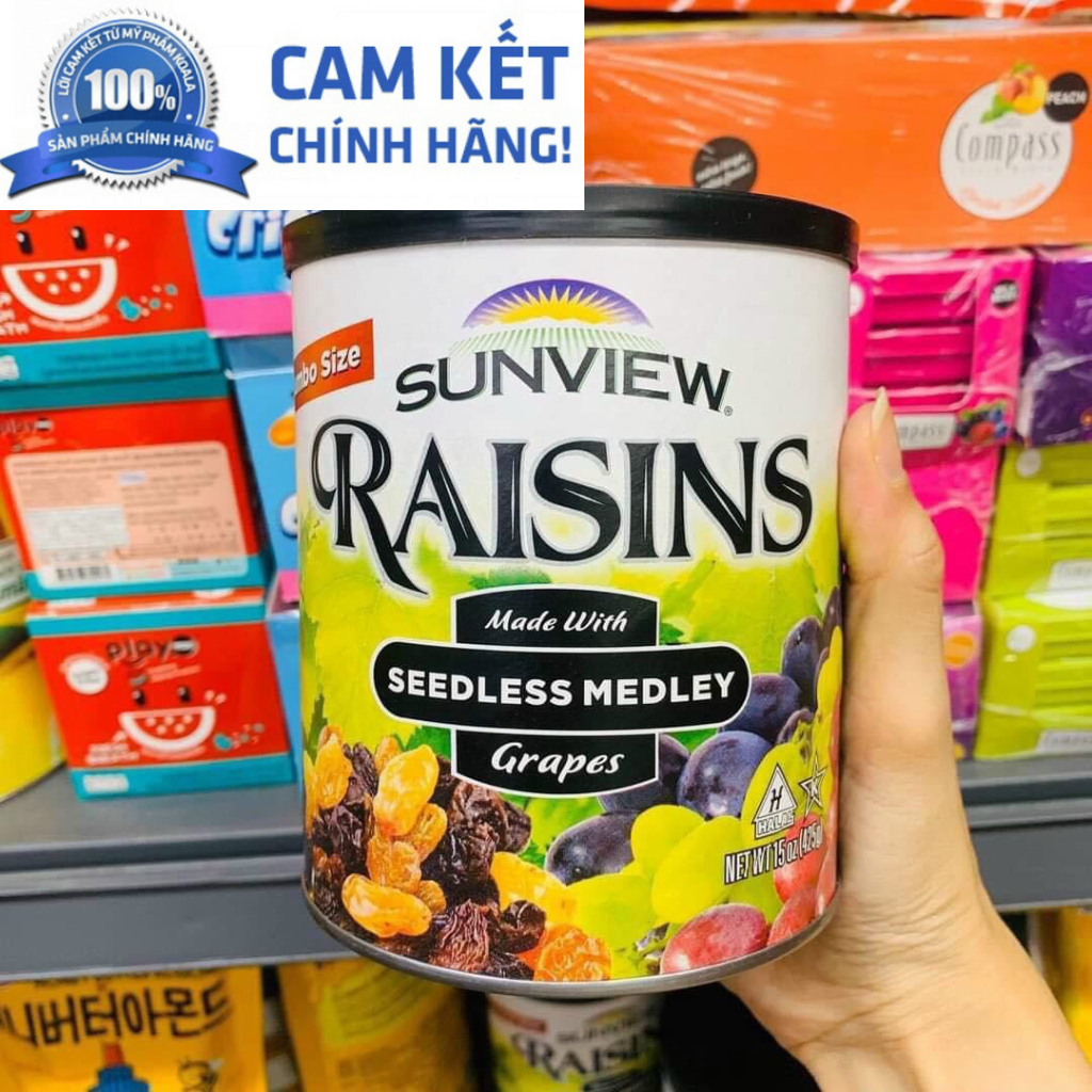 【Hàng Chuẩn 1 Date Mới】Nho Khô Sunview Raisin 425g Mỹ - Hạt To, Hộp ...