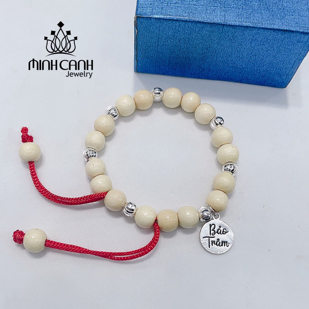 Ảnh Vòng Dâu Tằm Bạc Mix Thẻ Tên, Khắc Tên Cho Bé - Minh Canh Jewelry 3