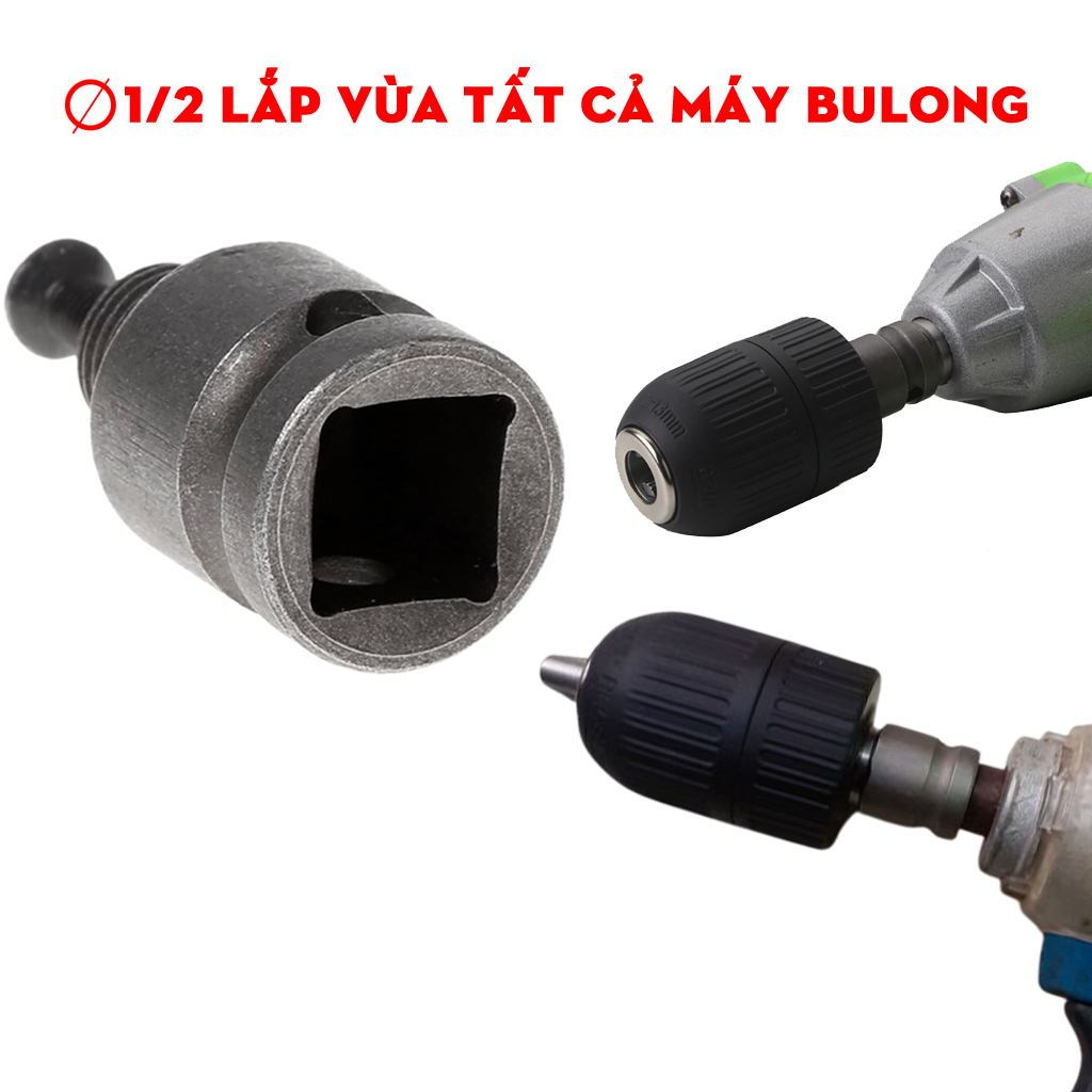Đầu Chuyển Khoan, Chuyển Vít Đổi Máy Bulong Sang Máy Khoan, Máy Bắt Vít, Đầu Kẹp Kim Loại, Phụ Kiện Chính Hãng