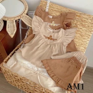 Đồ bộ bé gái Quần áo cho bé gái mặc ở nhà - Bộ đũi cánh tiên 3 hoa bé gái TB208