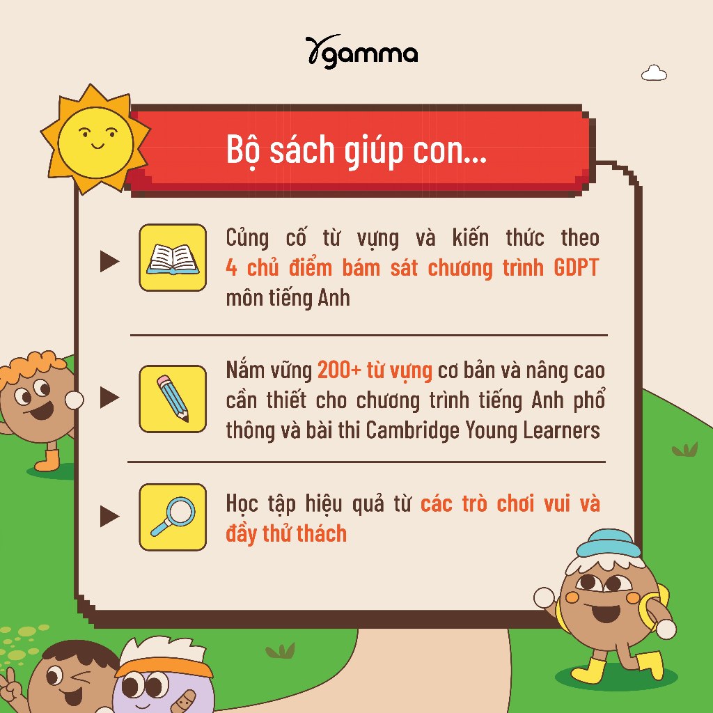 Sách: Level Up Lớp 5 - 100 Trò Chơi Từ Vựng Tiếng Anh - Theo Chương Trình GDPT Môn Tiếng Anh (Gamma)