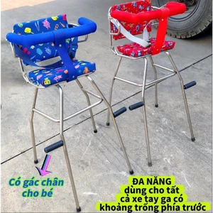 Ghế ngồi xe máy đa năng bán chạy cho bé, GHẾ GA GẬP INOX CÓ VÒNG (ĐỌC MÔ TẢ)