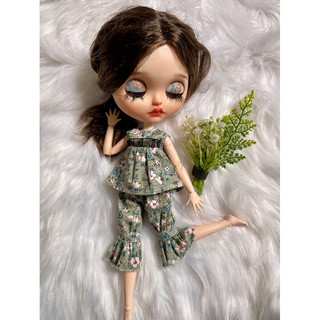 Đồ bộ hoa nhí xanh lá size blythe,xinyi,barbie