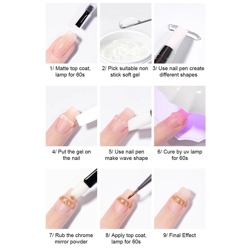 Gel thuỷ tinh, gel đa năng , gel nặn chi tiết nổi 4D trang trí móng